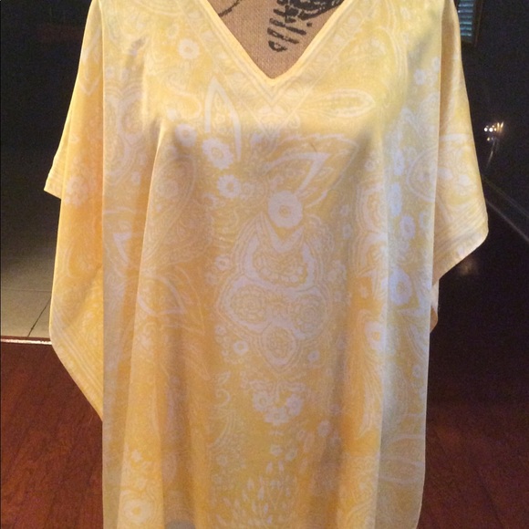 Chico's Tops - Chico’s yellow/white poncho